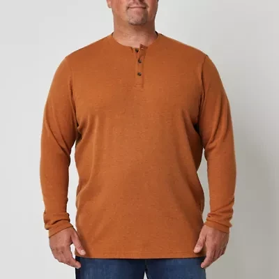 St. John's Bay Mens Long Sleeve Regular Fit Big and Tall Henley Shirt