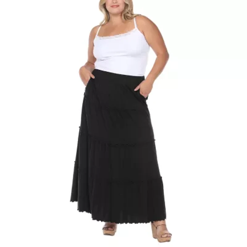 White Mark Womens Mid Rise Maxi Skirt