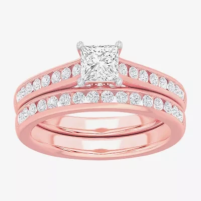 G-H / Si1-Si2) Womens / CT. T.W. Lab Grown White Diamond 14K Gold Side Stone Bridal Set