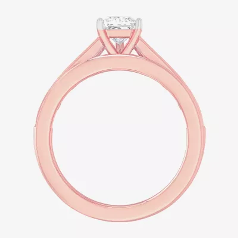 (G-H / Si1-Si2) Womens 1 1/2 CT. T.W. Lab Grown White Diamond 14K Gold Pear Side Stone Bridal Set