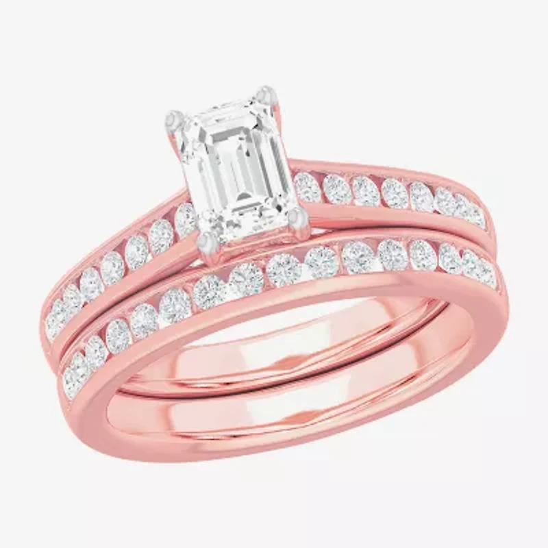 G-H / Si1-Si2) Womens / CT. T.W. Lab Grown White Diamond 14K Gold Side Stone Bridal Set