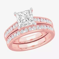 G-H / Si1-Si2) Womens 3 CT. T.W. Lab Grown White Diamond 14K Gold Side Stone Bridal Set