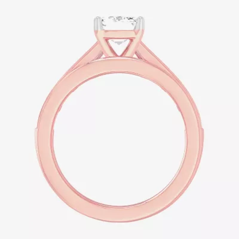 (G-H / Si1-Si2) Womens 3 CT. T.W. Lab Grown White Diamond 14K Gold Side Stone Bridal Set