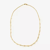 Made in Italy Womens White Cubic Zirconia 10K Gold 18 Inch Pendant Necklace