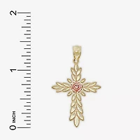 Rose Womens 14K Gold Cross Pendant