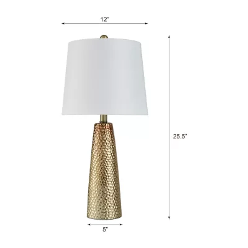 Stylecraft Christy Golden Copper With Brussels White Shade Ceramic Table Lamp