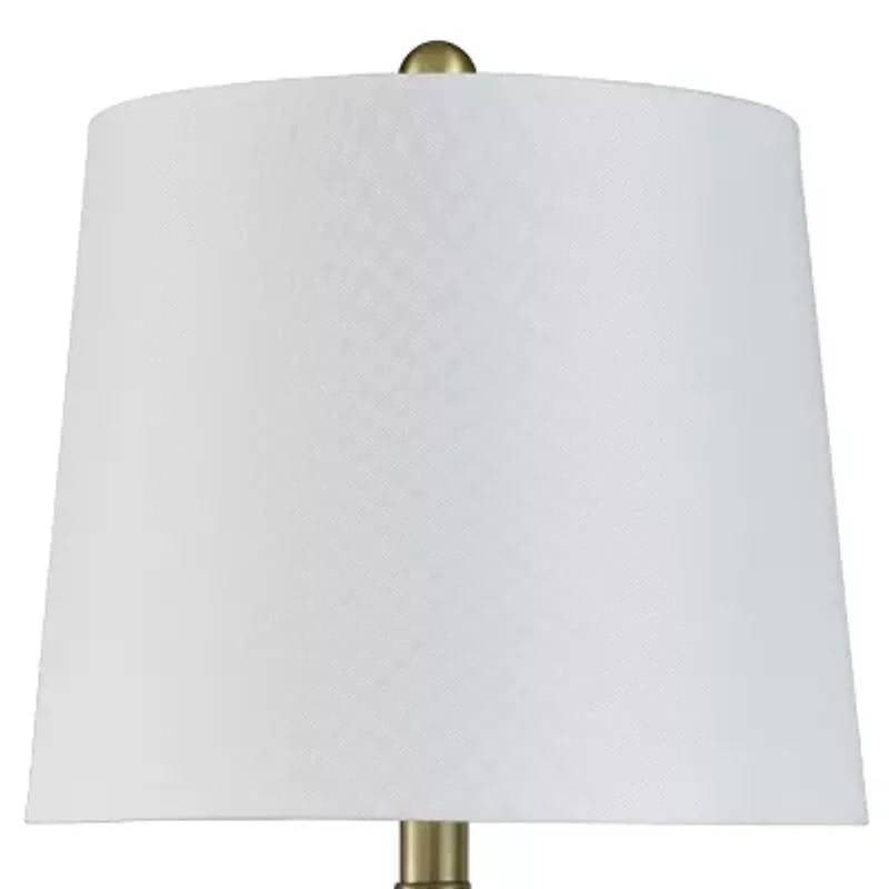 Stylecraft Christy Golden Copper With Brussels White Shade Ceramic Table Lamp