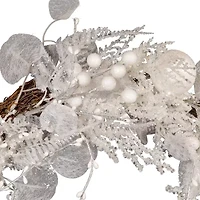 Kurt Adler 24 Inch Unlit White Ratten Wreath