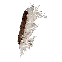 Kurt Adler 24 Inch Unlit White Ratten Wreath