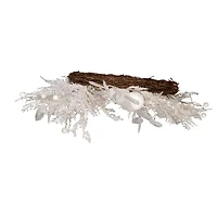 Kurt Adler 24 Inch Unlit White Ratten Wreath