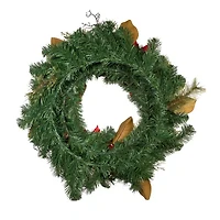 Kurt Adler 30 Inch Unlit Red & Gold Poinsettia Wreath