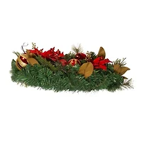 Kurt Adler 30 Inch Unlit Red & Gold Poinsettia Wreath