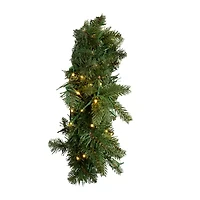 Kurt Adler 18 Inch Battery-Operated White Led Fir Pre-Lit Swag