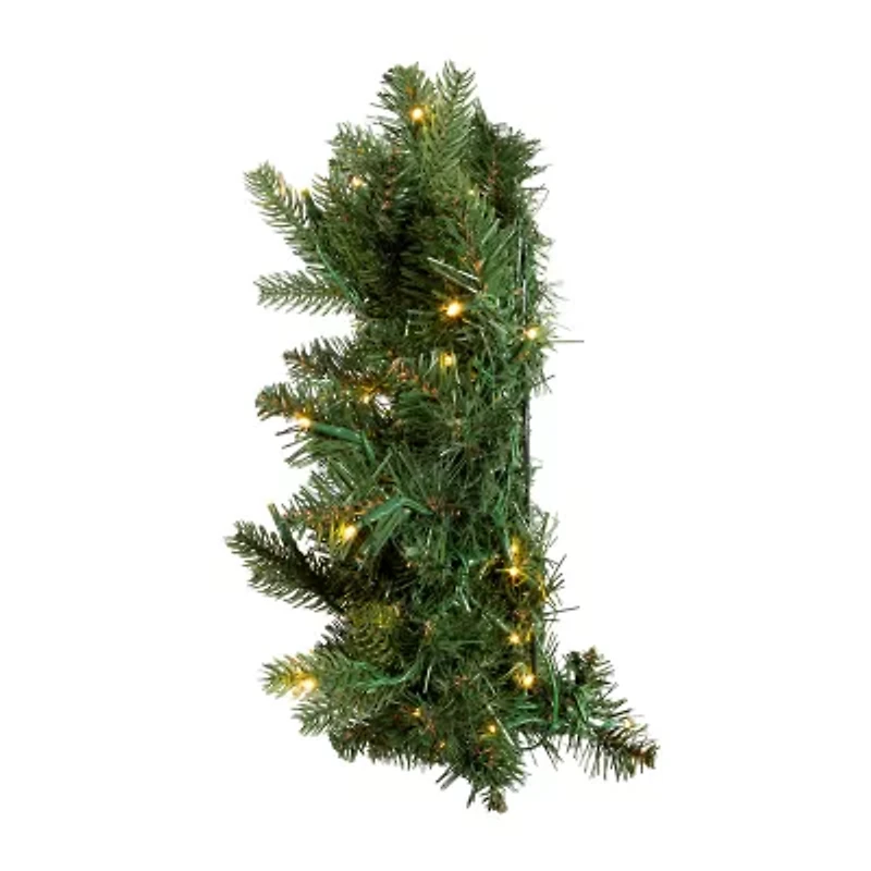 Kurt Adler 18 Inch Battery-Operated White Led Fir Pre-Lit Swag