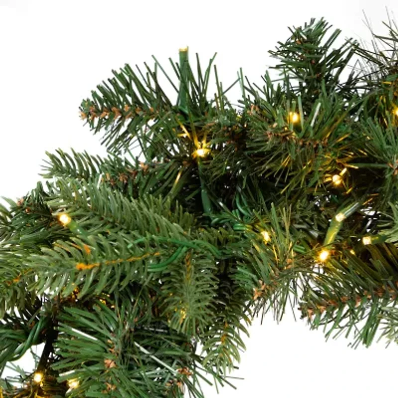 Kurt Adler 18 Inch Battery-Operated White Led Fir Pre-Lit Swag