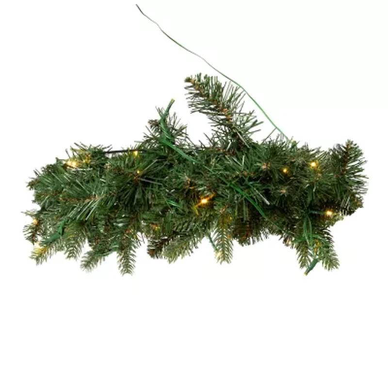 Kurt Adler 18 Inch Battery-Operated White Led Fir Pre-Lit Swag