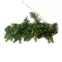 Kurt Adler 18 Inch Battery-Operated White Led Fir Pre-Lit Swag