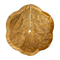 Kurt Adler 60in Gold Velvet And Glitter Indoor Tree Skirt