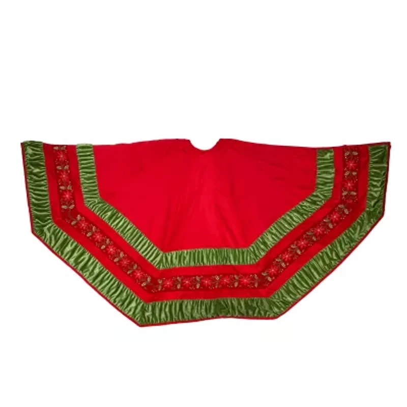 Kurt Adler 72in Red And Green Border Indoor Tree Skirt