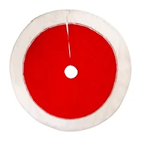 Kurt Adler 48in Traditional Red White Border Indoor Tree Skirt
