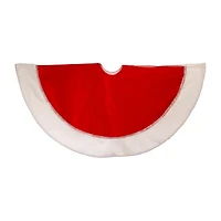 Kurt Adler 48in Traditional Red White Border Indoor Tree Skirt