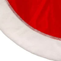 Kurt Adler 48in Traditional Red White Border Indoor Tree Skirt