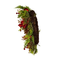 Kurt Adler 24 Inch Unlit Green Rattan Wreath