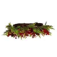 Kurt Adler 24 Inch Unlit Green Rattan Wreath