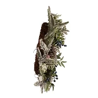 Kurt Adler 24 Inch Unlit Rattan With Blueberries Indoor Christmas Wreath