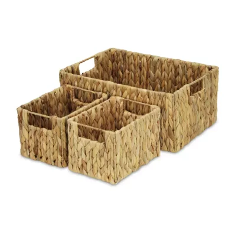 Water Hyacinth Storage Baskets Set Of 3
