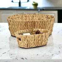 Oval Water-Hyancinth Baskets Set Of 4