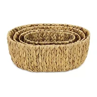 Oval Water-Hyancinth Baskets Set Of 4