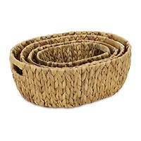 Oval Water-Hyancinth Baskets Set Of 4