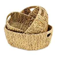 Oval Water-Hyancinth Baskets Set Of 4