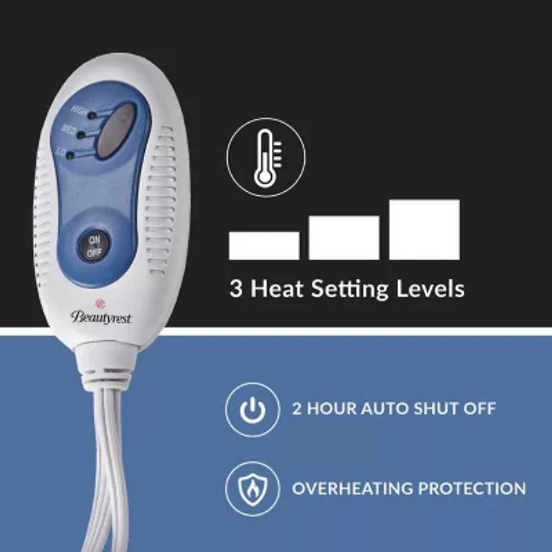 Beautyrest Heated Automatic Shut Off Washable Lightweight Throw