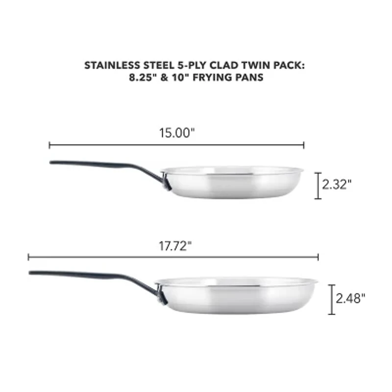 KitchenAid 5-Ply Clad Stainless Steel 2-pc. Frying Pan