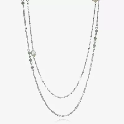 Bijoux Bar Delicates Silver Tone Womens 36 Inch Strand Necklace