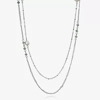 Bijoux Bar Delicates Silver Tone Womens 36 Inch Strand Necklace