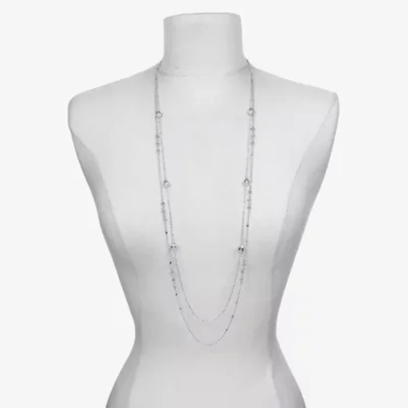 Bijoux Bar Delicates Silver Tone Womens 36 Inch Strand Necklace