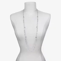 Bijoux Bar Delicates Silver Tone Womens 36 Inch Strand Necklace
