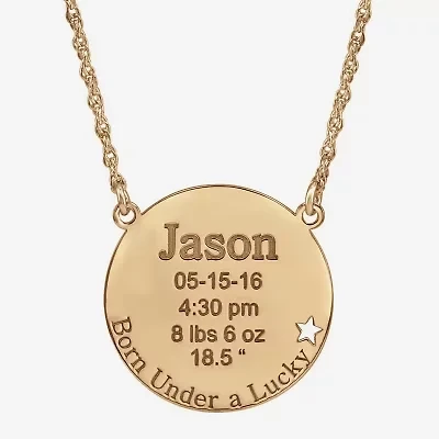 Personalized "Born Under a Lucky Star" Birth Necklace