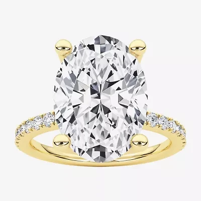 Grown Gorgeous (F, Vs2) Womens 4 7/8 Ct. T.W. Lab White Diamond 14K Gold or Platinum Oval Side Stone Engagement Ring
