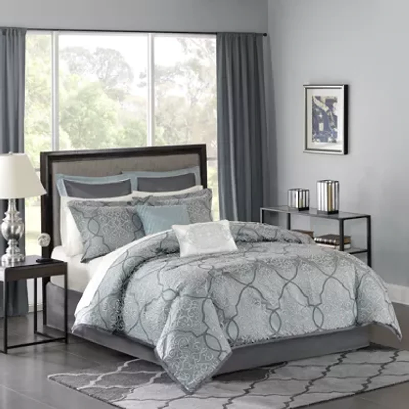 Madison Park Anouk 12-pc. Jacquard Complete Bedding Set with 100% Cotton Sheets