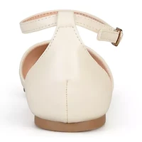 Journee Collection Womens Reba Ankle-Strap Ballet Flats