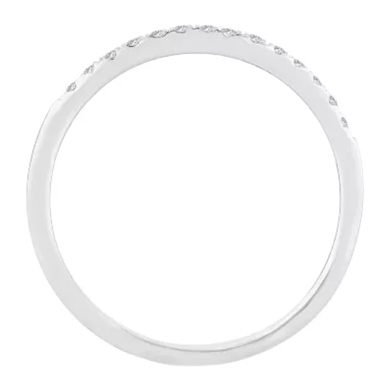 Womens Diamond Accent Natural White 10K Gold Wedding Band