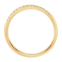 Womens 1/ CT. T.W. Natural White Diamond 10K Gold Wedding Band