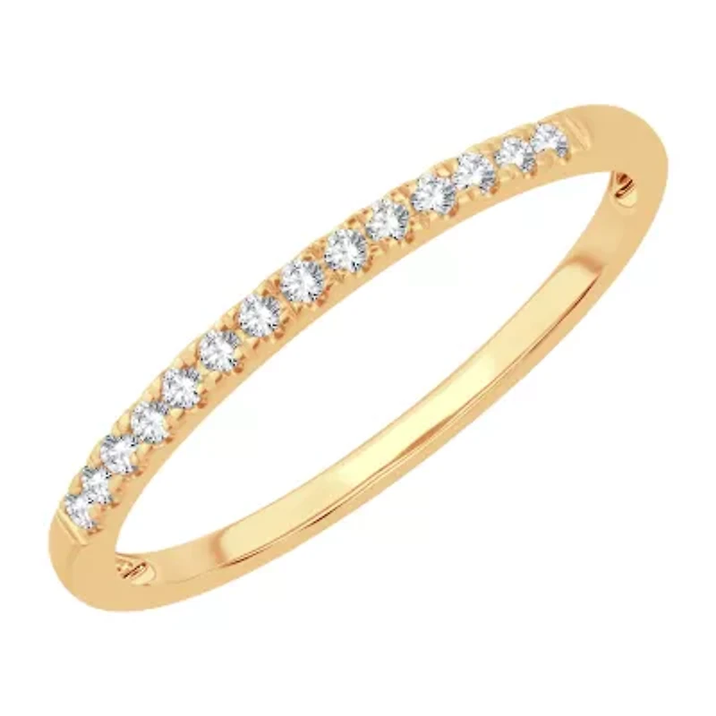 Womens 1/ CT. T.W. Natural White Diamond 10K Gold Wedding Band