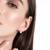 Womens CT. T.W. Lab Created White Moissanite Sterling Silver Drop Earrings