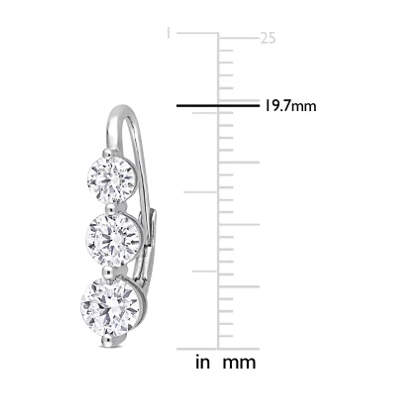 Womens / CT. T.W. Lab Created White Moissanite Sterling Silver Drop Earrings