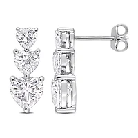 Womens 3 1/2 CT. T.W Lab Created White Moissanite Sterling Silver Drop Earrings